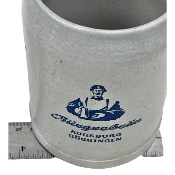 Vintage Bürgerbräu Augsburg Göggingen Stoneware Beer Mug Tankard With Handle 0.5 - Picture 1 of 9
